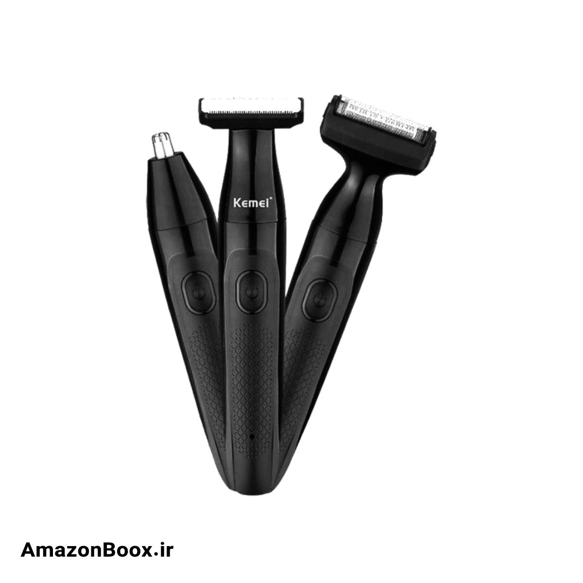 ریشتراش سهکاره کیمی مدل KM-114 - مشکی