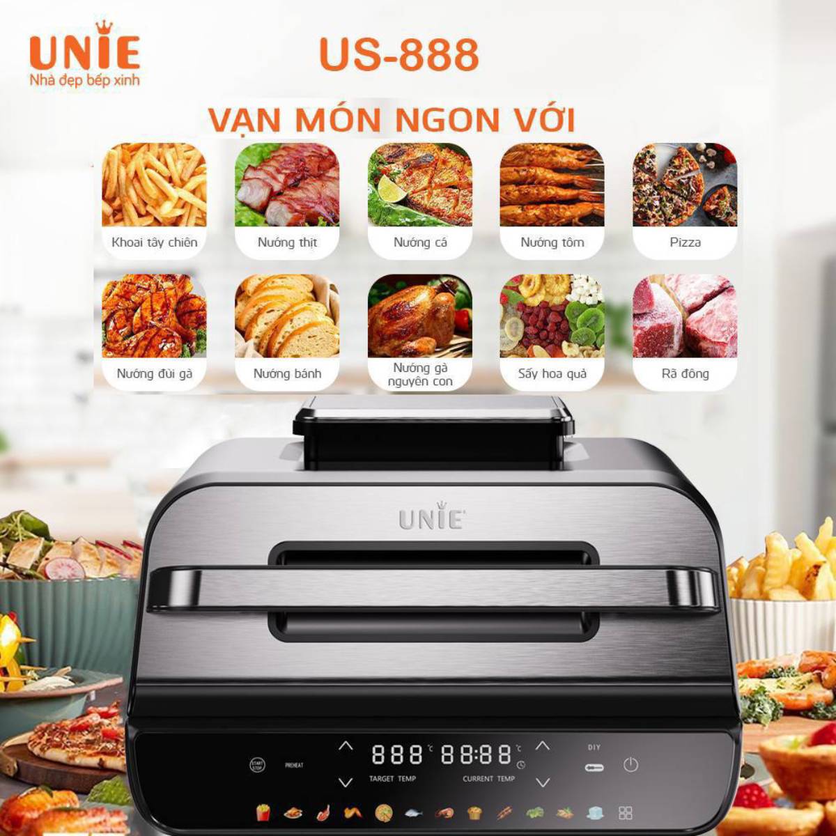 سرخ کن و گریل یونی مدل US-888
